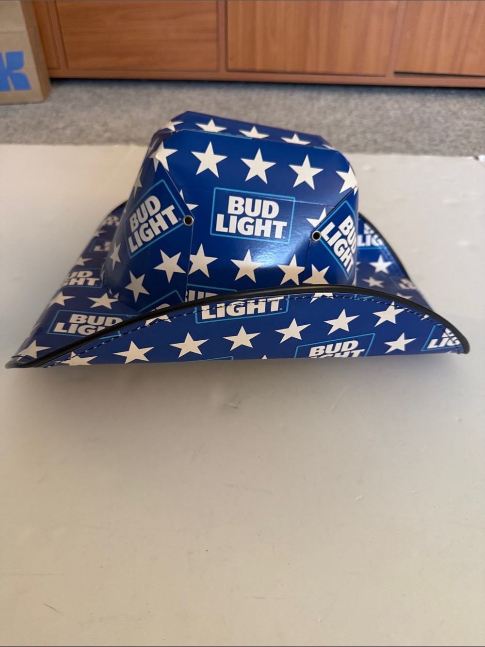 Bud light cowboy hat cardboard